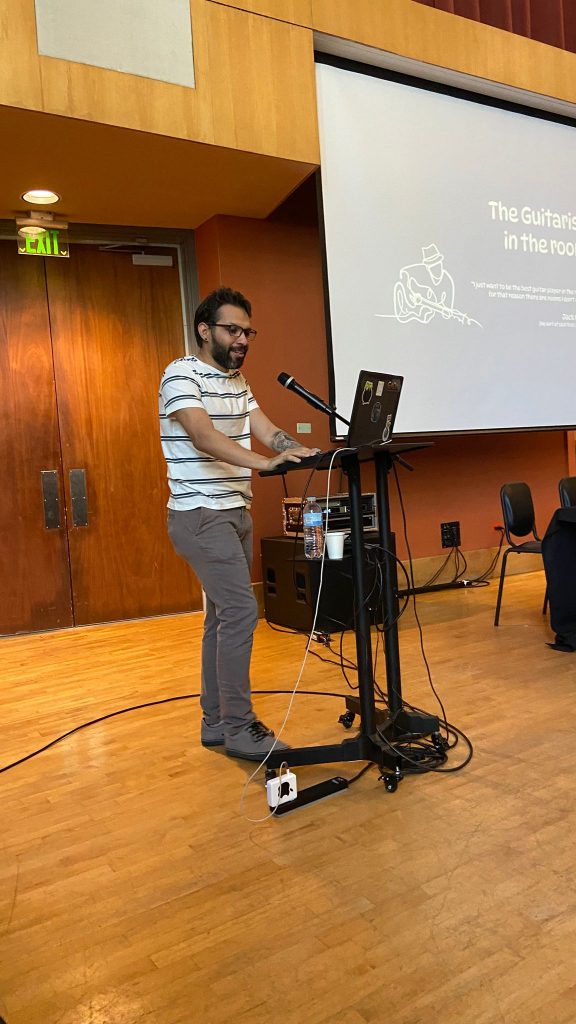 Jose Angulo speaking at Game Sound Summit